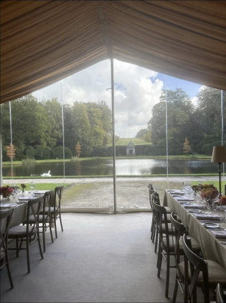 Luxury event marquee setup and deep cleaning