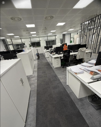 Professional office cleaning service setup